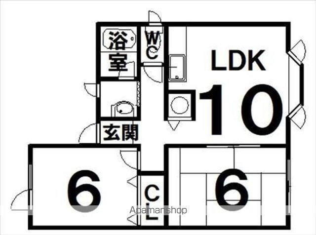 エステート253 C棟(2LDK/1階)の間取り写真