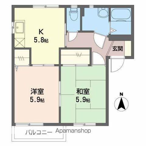 ディアス上杉(2K/2階)の間取り写真