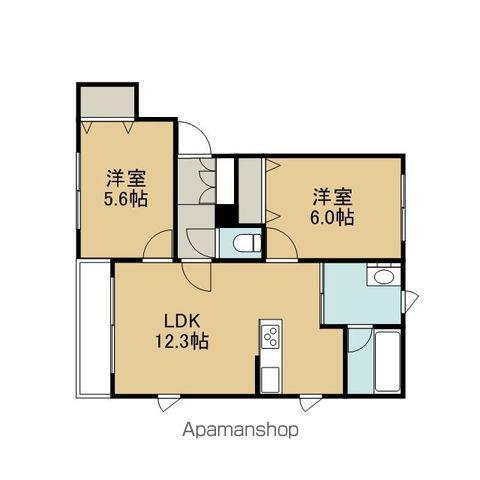 ノース HILL(2LDK/1階)の間取り写真
