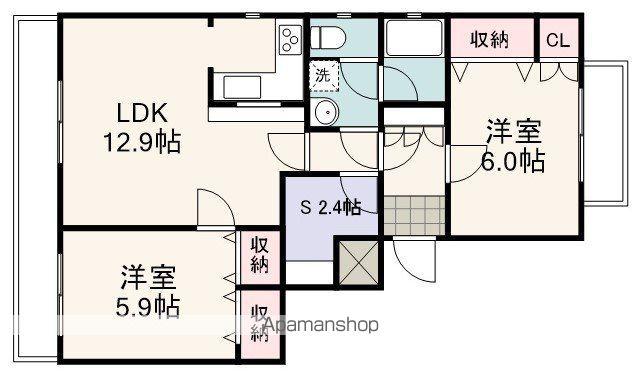 パークマンション常磐町(2SLDK/8階)の間取り写真