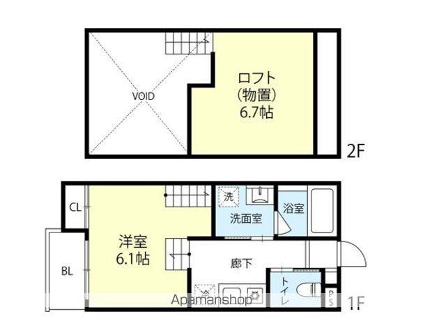 EST松島(ワンルーム/2階)の間取り写真