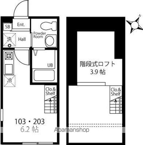 ハーミットクラブハウス横浜磯子(ワンルーム/1階)の間取り写真
