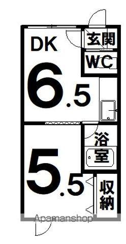 コーポミヤサカ(1DK/2階)の間取り写真