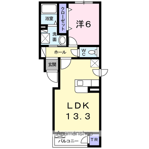 イースト29(1LDK/2階)の間取り写真