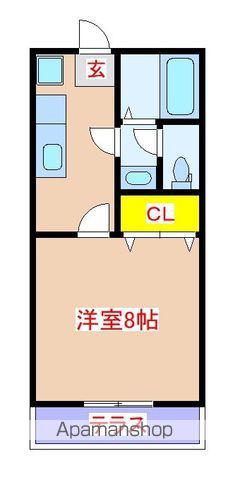レジデンスナカオ A棟(1K/1階)の間取り写真