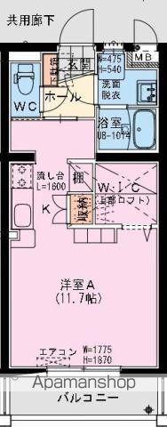 シャトレ末広(ワンルーム/3階)の間取り写真