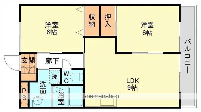 駅前コーポラス(2LDK/4階)の間取り写真
