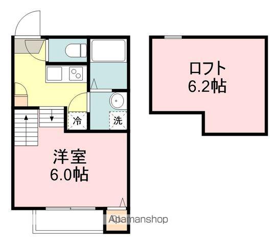 スカイトピア旭ヶ丘(1K/2階)の間取り写真