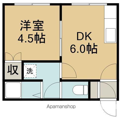 ピアパレス白鳥(1DK/2階)の間取り写真