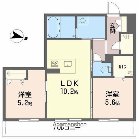 グリナージュ マロン(2LDK/3階)の間取り写真