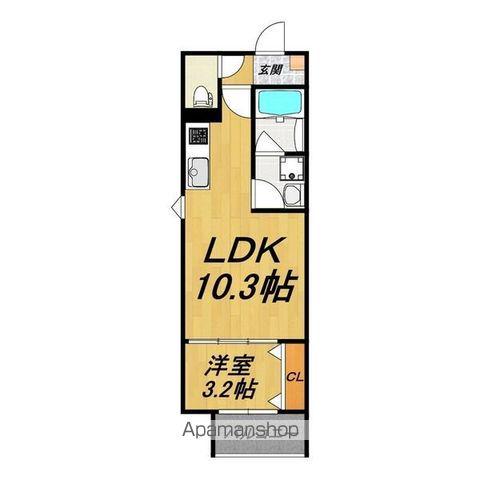 LECOCON上飯田(1LDK/2階)の間取り写真