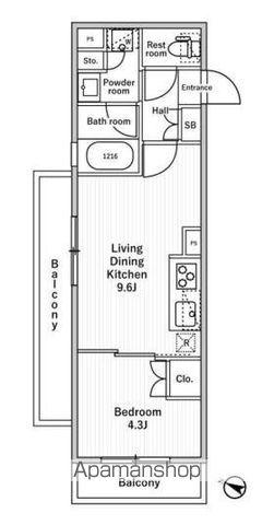 NIDO MOTOHASUNUMA(1LDK/3階)の間取り写真