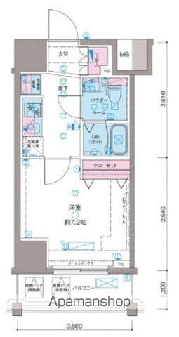 ガリシア新宿ノース2(1K/5階)の間取り写真