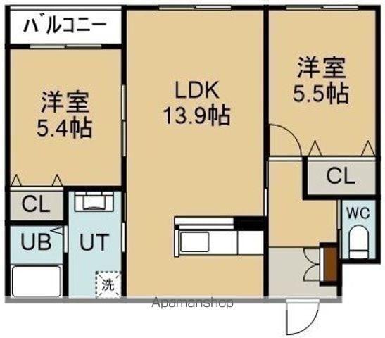 ソル・サリエンテ(2LDK/4階)の間取り写真