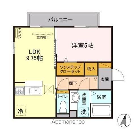 リュミエール A(1LDK/1階)の間取り写真