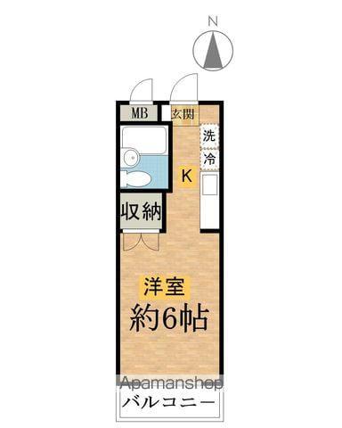 シャーリーハイツ(ワンルーム/3階)の間取り写真