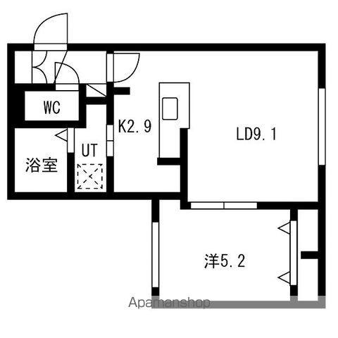 LIEN南郷13(1LDK/2階)の間取り写真