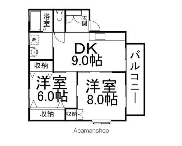 シンセイC棟(2DK/2階)の間取り写真