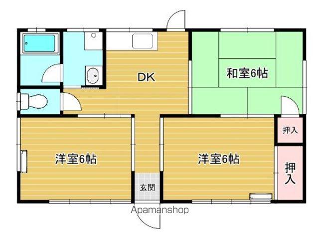鹿島臨海鉄道 鹿島神宮駅 バス乗車時間：32分 鹿島セントラルホテルバス停で下車 徒歩12分 1階建 築37年(3DK)の間取り写真