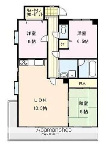 アザレ久留米(3LDK/4階)の間取り写真
