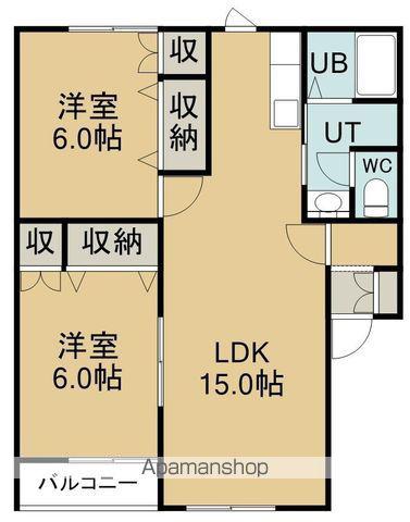 ペアコート21(2LDK/1階)の間取り写真