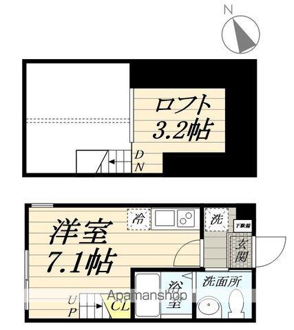 ハーミットクラブハウス戸塚ロータスコート(ワンルーム/1階)の間取り写真