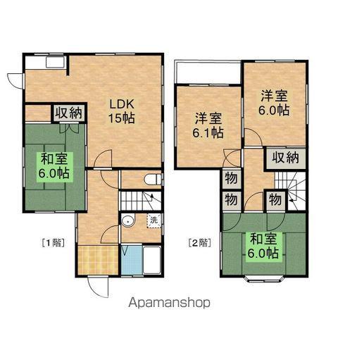 阪和線 熊取駅 徒歩19分 2階建 築39年(4LDK)の間取り写真