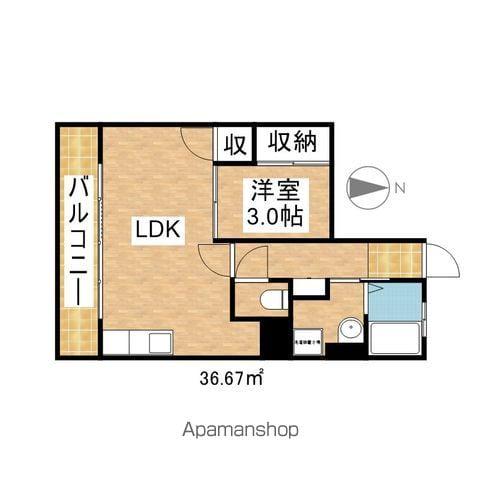 名豊第2ビル(1LDK/4階)の間取り写真