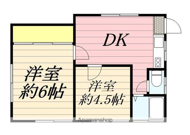 若葉の丘フェリチータ初音(2DK/2階)の間取り写真