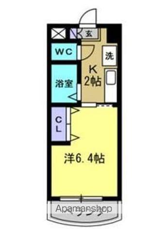 ソアレ住吉(1K/4階)の間取り写真