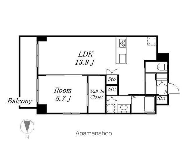 コートアクシスYOINN(1LDK/9階)の間取り写真