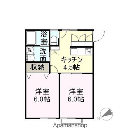 ハイツトウメキ(2K/2階)の間取り写真