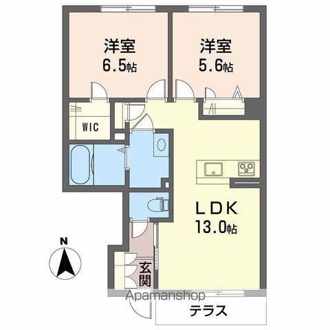ヴォア ベール A棟(2LDK/1階)の間取り写真