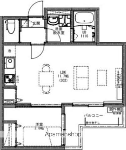 KEIAI RESIDENCE 北小金Ⅱ(1LDK/3階)の間取り写真