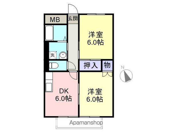 モン・ボザール Ⅱ(2DK/1階)の間取り写真