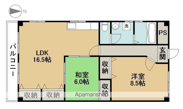 堀之内ハイツ(2LDK/3階)の間取り写真