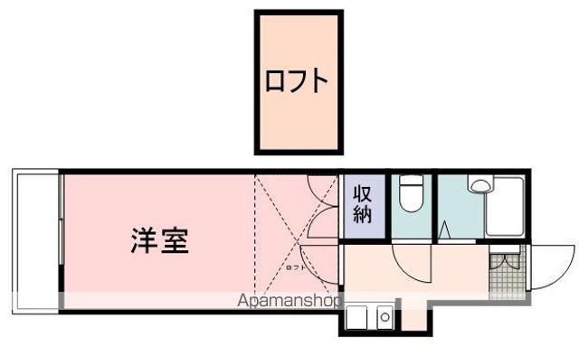 スカイパレス上土(1K/2階)の間取り写真