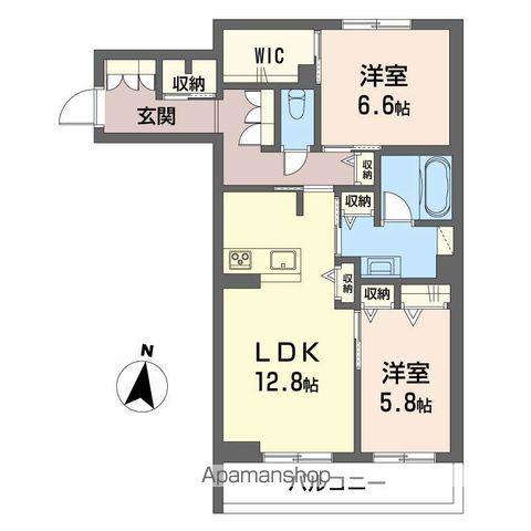 シャーメゾンステージ神明(2LDK/4階)の間取り写真