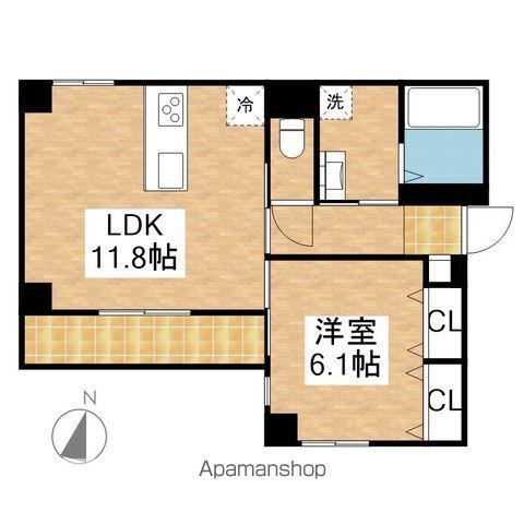 エスリア大須(1LDK/4階)の間取り写真