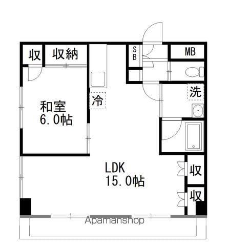 シティファイブB棟(1LDK/3階)の間取り写真