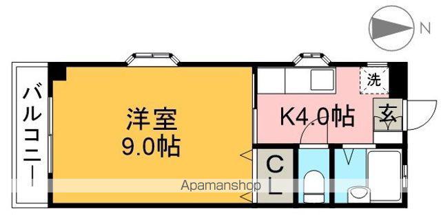 マンションアーバン(1K/4階)の間取り写真