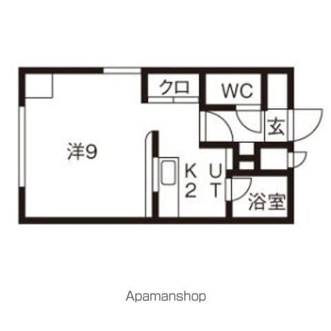 サザンフォレスト北大(1K/7階)の間取り写真