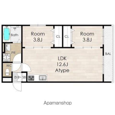 AVANTIO HONMACHI(2LDK/3階)の間取り写真