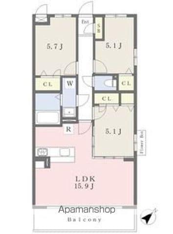 PROSPERITY SUE(3LDK/5階)の間取り写真