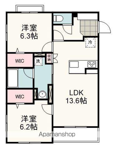西脇マンション(2LDK/4階)の間取り写真