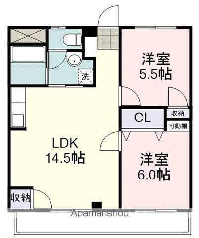 リブロハイツ北安東(2LDK/3階)の間取り写真