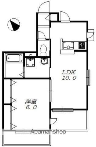 メゾン ブラン(1LDK/2階)の間取り写真