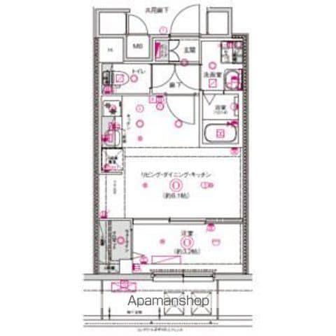 CREST TAPP東別院(1LDK/7階)の間取り写真