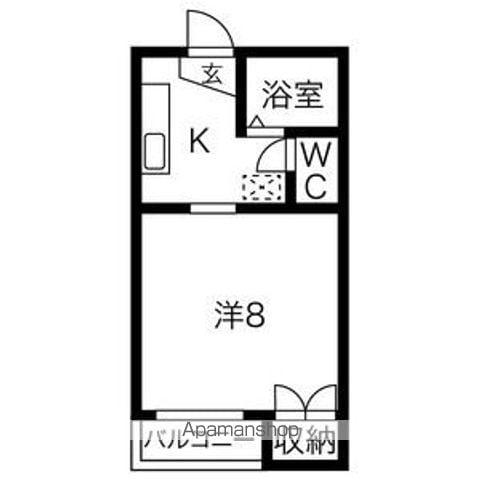 サン・ポエム(1K/1階)の間取り写真