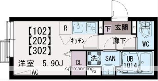 IXO町屋Ⅱ(ワンルーム/1階)の間取り写真